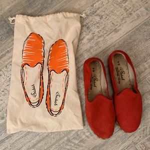 Sabah Red Suede Turkish Slipper Espadrille Flat